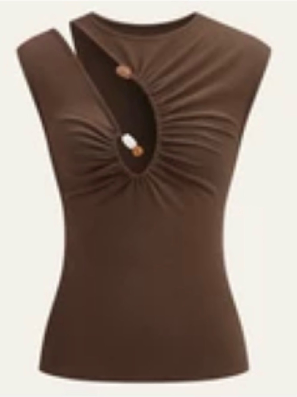 Asymmetrical Ruched Top With Stone Detail